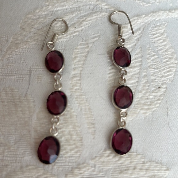 Handmade! Genuine amethyst light color in a 3 stone 925 silver - Picture 3 of 5